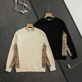 BUR秋冬新款拼接纯棉圆领卫衣