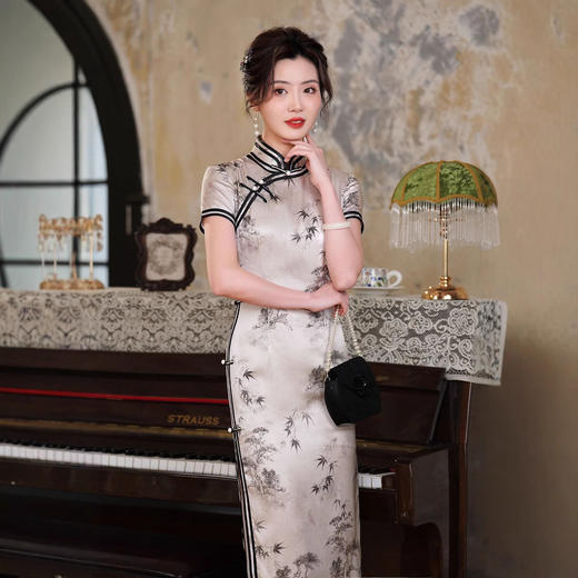 真丝旗袍长款2025夏季新款改良桑蚕丝复古时尚少女中国风连衣裙 商品图3