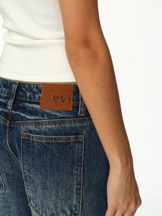 Evistub girls/E-5DCK1415/复古竹节猫须做旧牛仔裤 商品图2