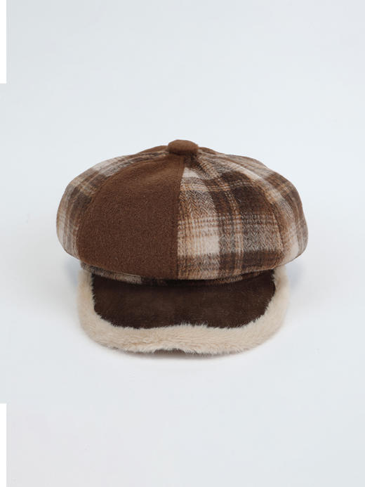 毛边帽檐格纹八角帽鸭舌帽-纪念日百货门店同款166443320 商品图1