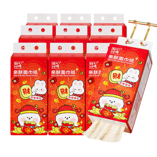 蓝漂新年喜庆悬挂式抽纸餐巾纸家用实惠装面巾纸整箱批发卫生纸抽 商品图4