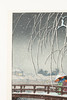 【已售】独角鹿西洋古董1932年日本昭和时代著名国宝级大师川濑巴水签名创作新版画《暮るる雪（江户川）》 商品缩略图3