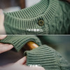 马登复古绿色亨利圆领宽松套头加厚针织衫绞花毛衣外套穿女士秋冬 商品缩略图2