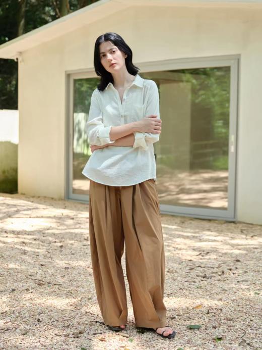 Evistub girls/E-5QCS567/轻盈皱感挽袖衬衫女秋季 商品图3