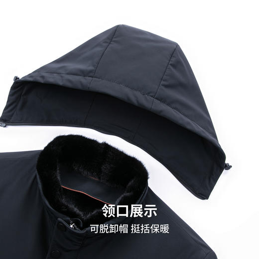 【水貉毛领&兔毛皮内胆】圣得西2025冬季新款男士保暖修身派克服 商品图6