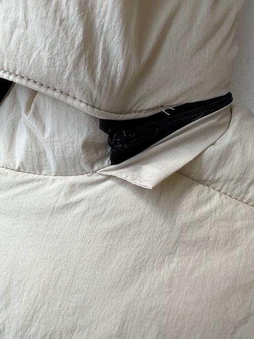 贝壳三 刺绣字母立领连帽中长款松紧收腰可拆卸帽棉服C111204 商品图11