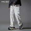 PINLI品立2025秋季新款扎染宽松工装裤男士潮牌直筒裤美式伞兵裤GD251117089 商品缩略图0