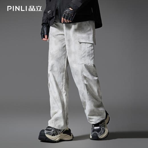 PINLI品立2025秋季新款扎染宽松工装裤男士潮牌直筒裤美式伞兵裤GD251117089 商品图0