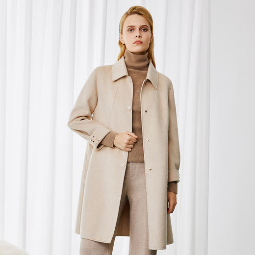 EITIE爱特爱气质翻领落肩垂坠毛呢大衣外套冬新款8014732 商品图2