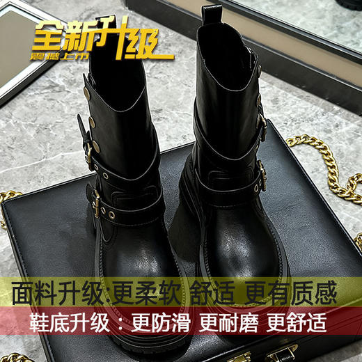 【美拉德❗️复古马丁靴】一鞋两穿，各种穿搭都能驾驭，皮面细腻柔软舒适，修饰腿型弧度曲线自然，2025新款秋英伦风马丁靴厚底黑色短靴女款QQ 商品图4