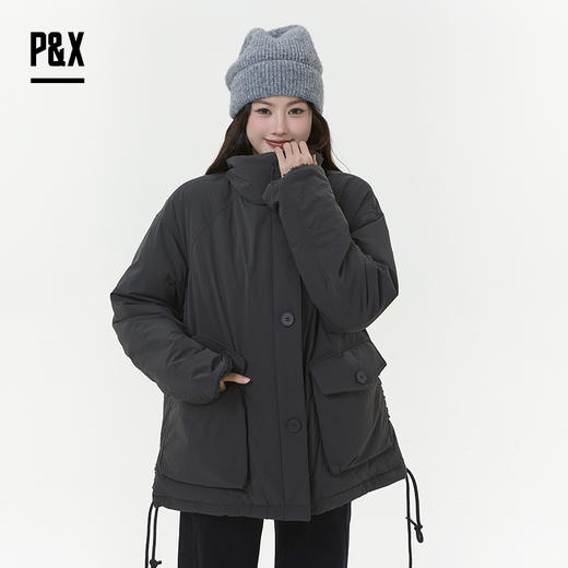 P&X设计师女装2025冬季加厚防风保暖短款羽绒服 825424026 灰色 商品图0