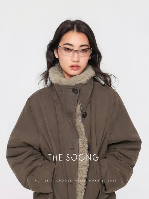 THESOONG|重工纯棉立裁90白鹅绒山羊绒翻领羽绒服HWYRF8045 商品图2