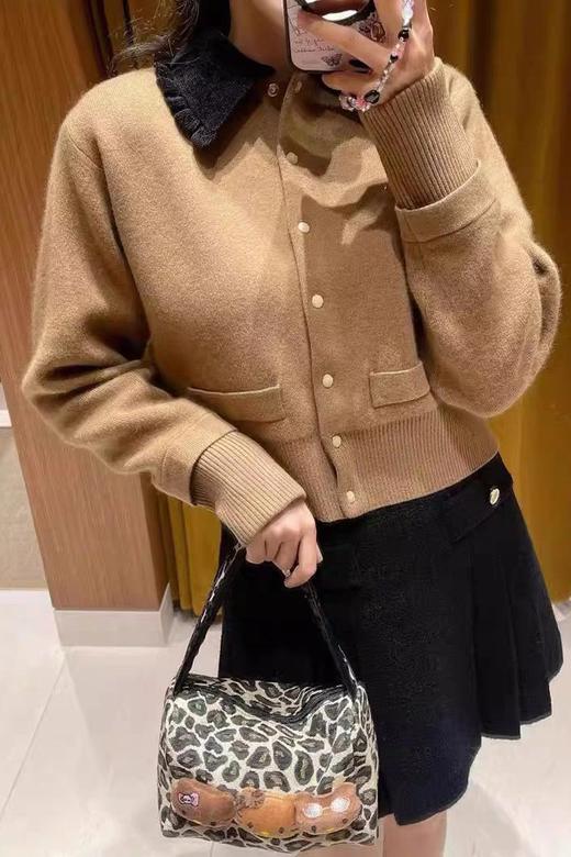 amadella 美拉德色时尚撞色休闲针织短款外套 21431 商品图3