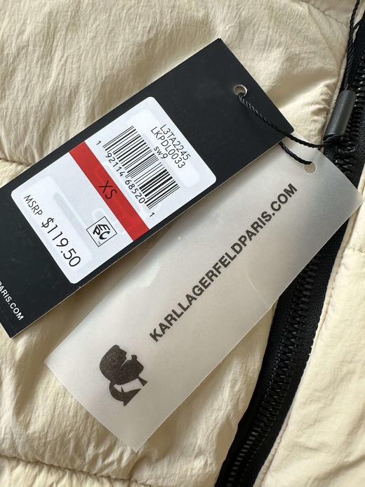 贝壳三 刺绣字母立领连帽中长款松紧收腰可拆卸帽棉服C111204 商品图14