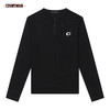 COURTMAN野球帝软糯丝滑螺纹坑条亨利领长袖T恤秋季新品情侣百搭 商品缩略图0