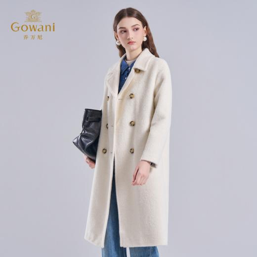 【羊驼毛】乔万尼秋冬新款大衣重磅羊驼毛高级显瘦白色呢大衣EI4A546 商品图1
