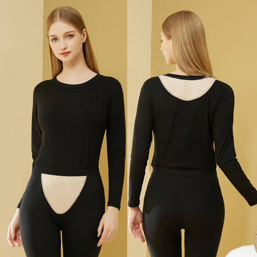 【双重养护❗️羊绒蚕丝保暖套装】轻柔暖型一件就行，贴片设计双重保护，细腻裸感触感爽滑加倍柔软，贴片护腰护肚双面磨毛新款秋衣秋裤套装QQ 商品图10