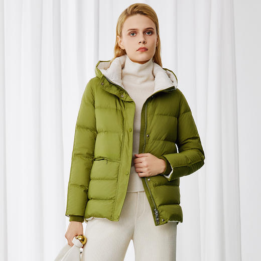 EITIE爱特爱冬季新款通勤简约保暖收腰显瘦连帽羽绒服8011704 商品图8