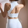 跃牌【菲芬之想】系列 斜肩镂空花上衣带胸垫裸感运动背心式美背瑜伽服8801 商品缩略图4