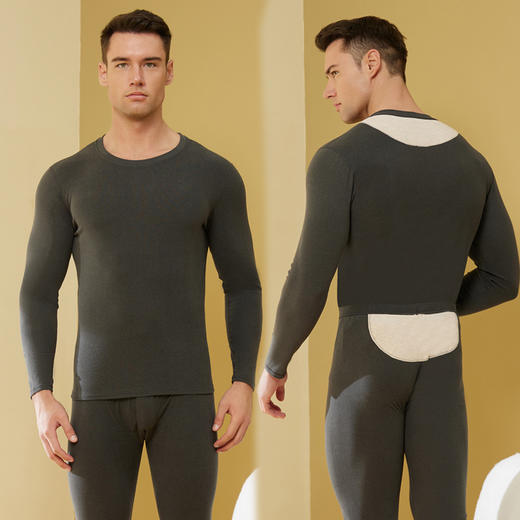 【双重养护❗️羊绒蚕丝保暖套装】轻柔暖型一件就行，贴片设计双重保护，细腻裸感触感爽滑加倍柔软，贴片护腰护肚双面磨毛新款秋衣秋裤套装QQ 商品图7