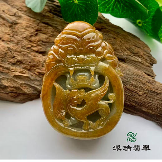 派瑞翡翠 翡翠手把件 糯种 黄翡 商品图0