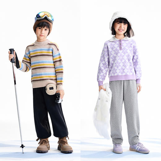 【实体店同款】女童全腰针织裤冬季新款安奈儿童装AG546072 商品图3