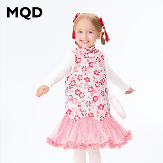 【秒2】【MQD】女童冬季新年国潮时尚大气无袖连衣裙 商品图1