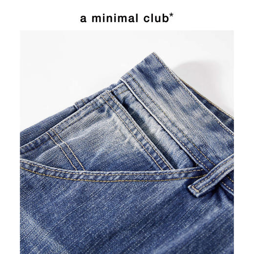a minimal club复古重水洗工装牛仔裤大口袋可拆卡通纸AM59DT08 商品图3