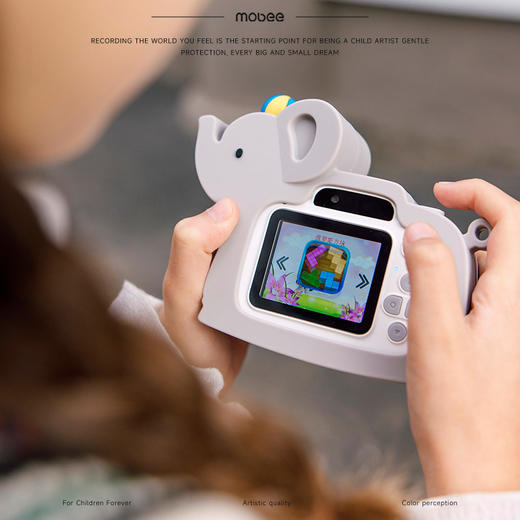 【赠32G内存卡】mobee4800W前后双摄像头 儿童摇摇木马相机 超多功能集成一体机 小巧身形 单手即可操作 马戏象宝、摇摇木马共享朋友的快乐时刻 一一定格 商品图6