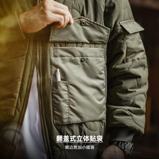 马登工装美式复古M51军绿色夹克大口袋短款立领保暖棉服外套男冬 商品图3