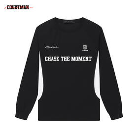 COURTMAN野球帝速干吸湿运动拼接长袖国潮宽松户外休闲情侣装T恤
