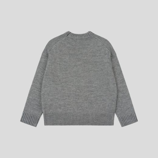 GOODBAI 粗体logo贴布绣圆领纯色经典针织毛衣 商品图4