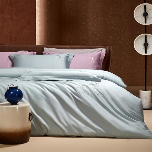 【维科家纺】  天雪长绒棉A类抑菌四件套-竹影清风（清水蓝） 商品图4