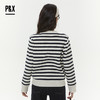 P&X设计师女装2025冬季圆领条纹长袖短款毛衣825418176 杏/蓝 商品缩略图4
