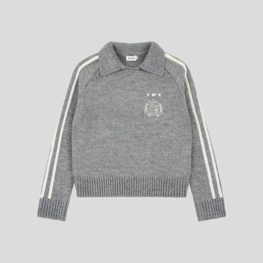 GOODBAI 学院组合logo翻领撞色条纹毛衣 商品图2