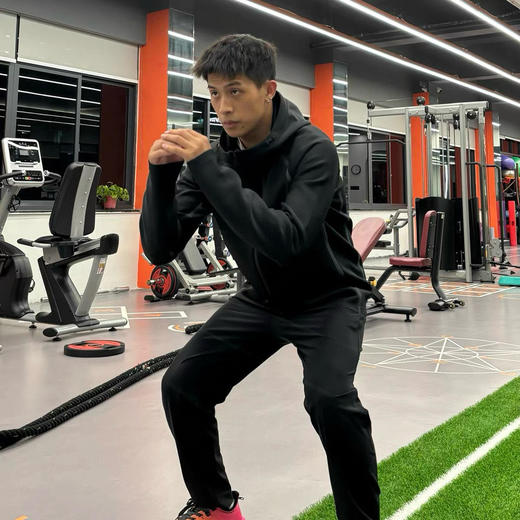 清仓只有黑色lxlxxl 蓝色xxl       威海产 DES综训健身男士吸湿排汗空气层外套  空气箭头外套 商品图5