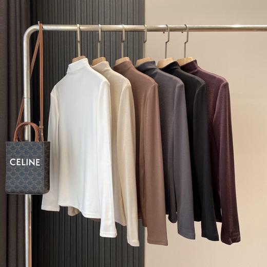 好搭！2025华绒棉羊毛亲肤柔软半高领保暖双面磨毛打底衫T恤女T！ 商品图3