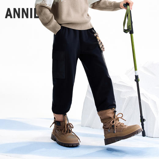 【实体店同款】男童全腰针织夹裤冬季新款安奈儿童装AB546174 商品图1