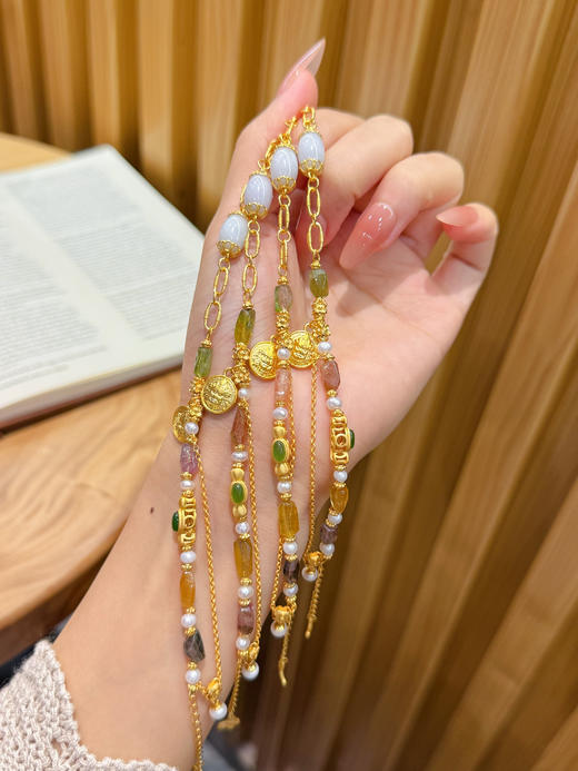 足金黄财神碧玺多宝手链 CF 商品图5