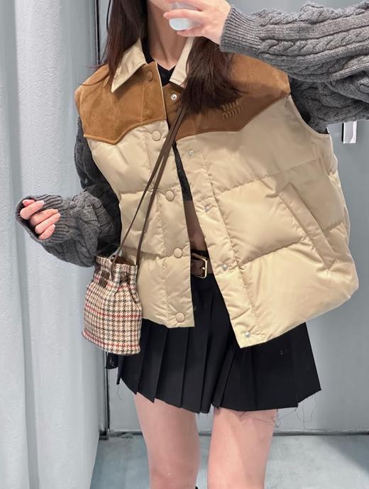 女款尼龙拼接羽绒棉马甲zh017 商品图3