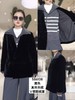 586108真丝丝绒V领鹅绒服 商品缩略图0