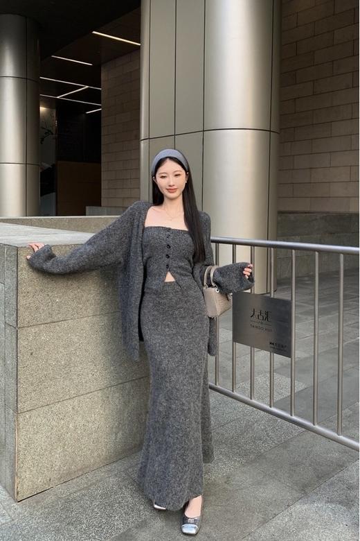 SIA SAYLOR 名媛风休闲慵懒风针织开衫半裙三件套装 21424 商品图2