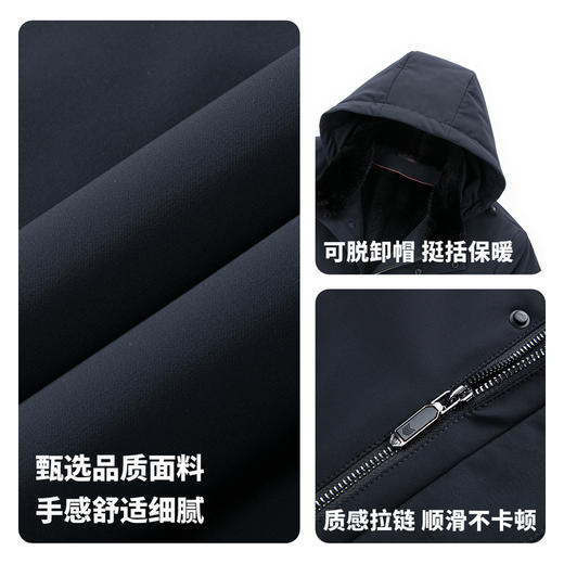 【水貉毛领&兔毛皮内胆】圣得西2025冬季新款男士保暖修身派克服 商品图4