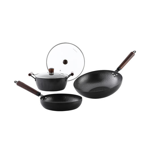 Recall系列锻纹精铁锅三件套 商品图10