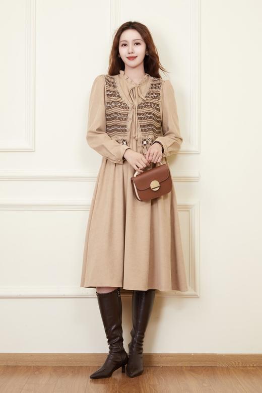 L.Fleuri 复古文艺流苏马甲+连衣裙休闲套装 21460 商品图0