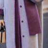 【林栖设计小店】（现货紧俏）绵羊毛双面呢配围巾渐变紫色粉色保暖2025秋冬新款宽松外套女T1954262 商品缩略图9