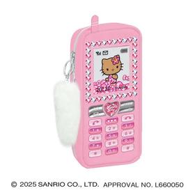 日本CRUX晒黑系列手机型笔袋黑皮Kitty
