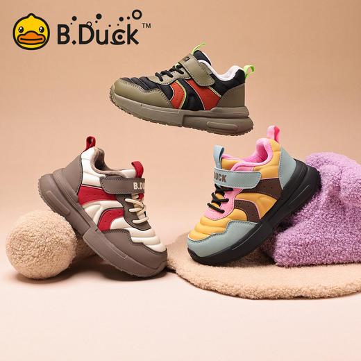 B.Duck小黄鸭童鞋冬季加绒保暖运动鞋28-35码 B5686844 商品图0
