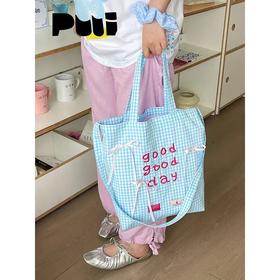 4楼Eubelle欧蓓 puui原创生活大容量帆布包 春夏小清新单肩包可斜挎韩系ins 活动价：128元