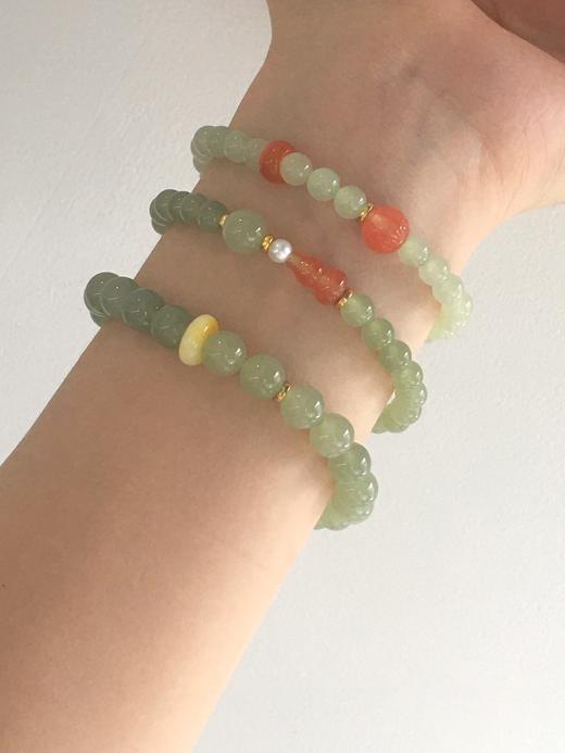 玉玲珑手链 中国风和田玉玛瑙S925银手链手串送女友礼物MEMORA诗普琳NB904601 商品图5